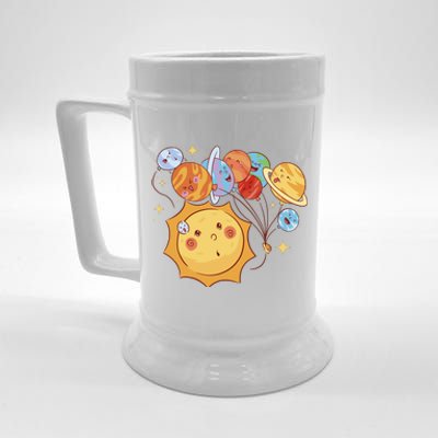 Sun And Planets Cute Galaxy Beer Stein