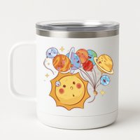 Sun And Planets Cute Galaxy 12 oz Stainless Steel Tumbler Cup