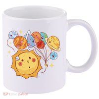 Sun And Planets Cute Galaxy 11oz C Handle Ceramic Mug