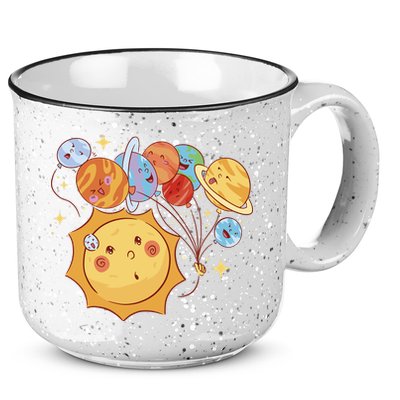 Sun And Planets Cute Galaxy 15oz Campfire Ceramic Mug