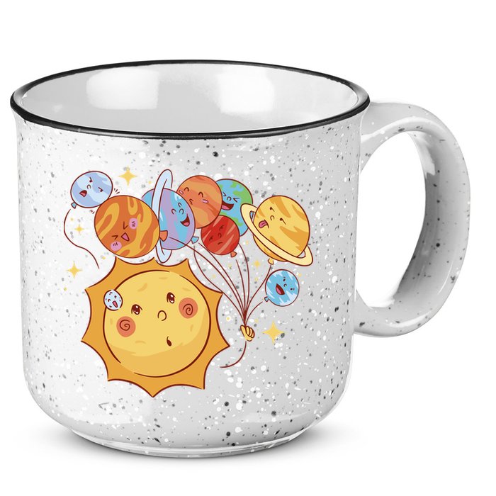 Sun And Planets Cute Galaxy 15oz Campfire Ceramic Mug