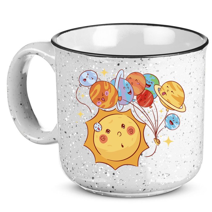 Sun And Planets Cute Galaxy 15oz Campfire Ceramic Mug