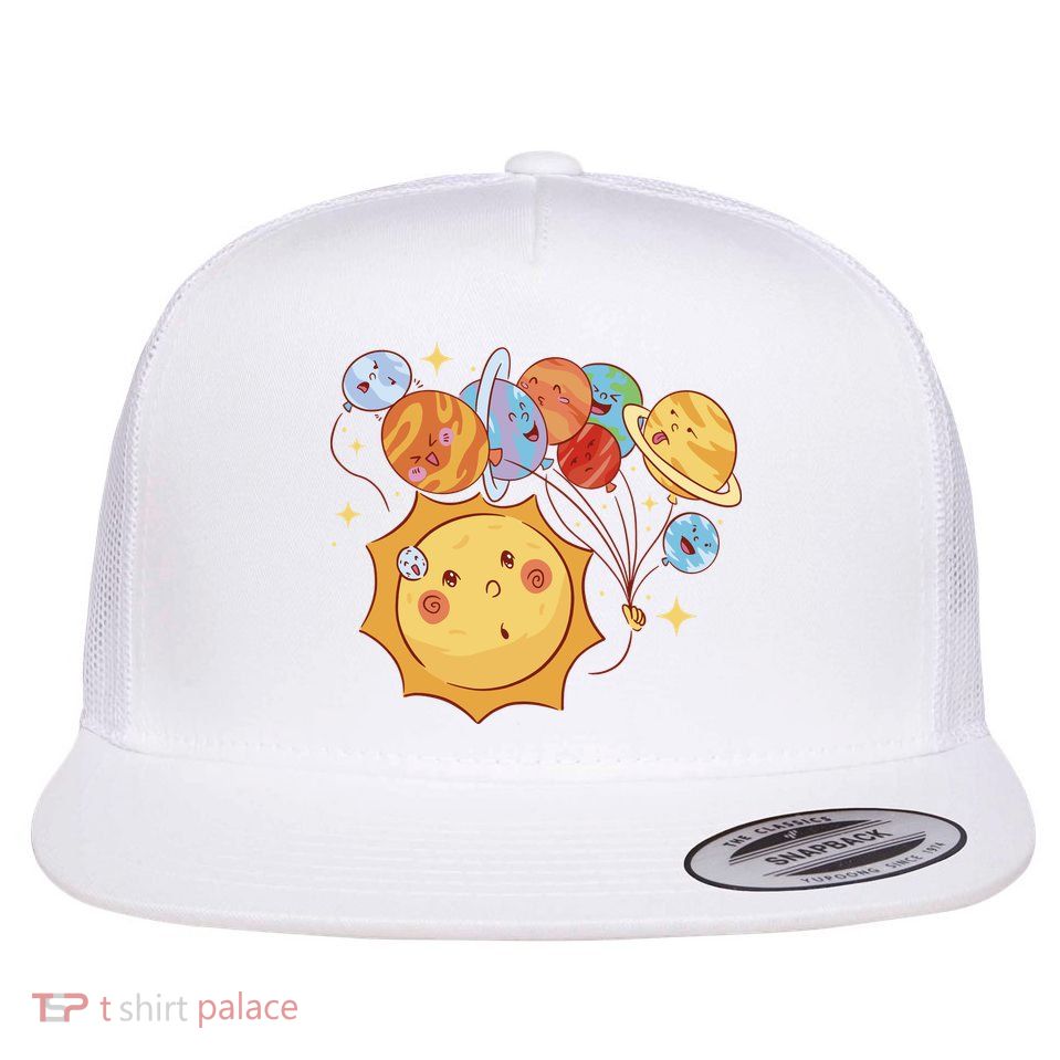 Sun And Planets Cute Galaxy Flatbill Hat