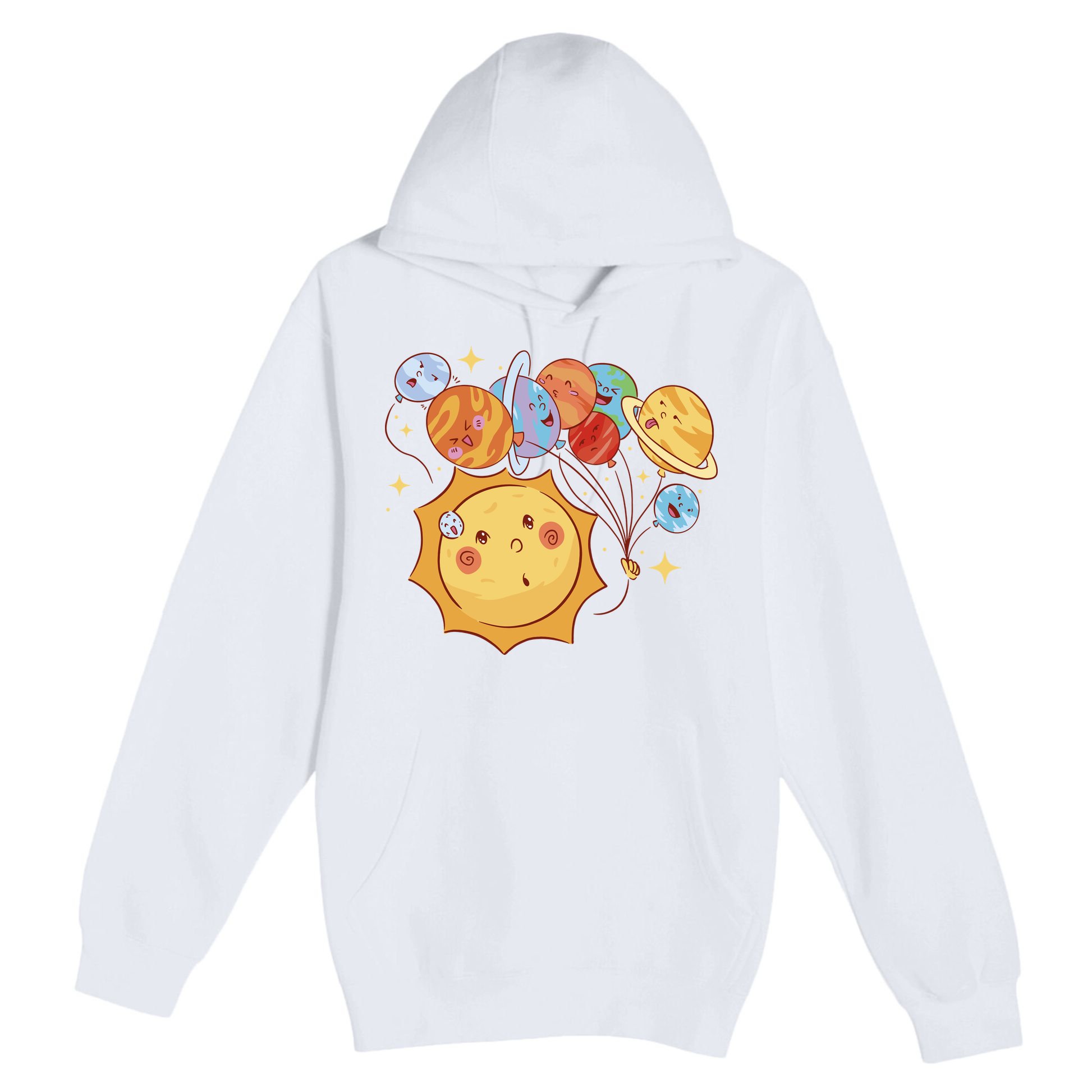 Sun And Planets Cute Galaxy Premium Pullover Hoodie