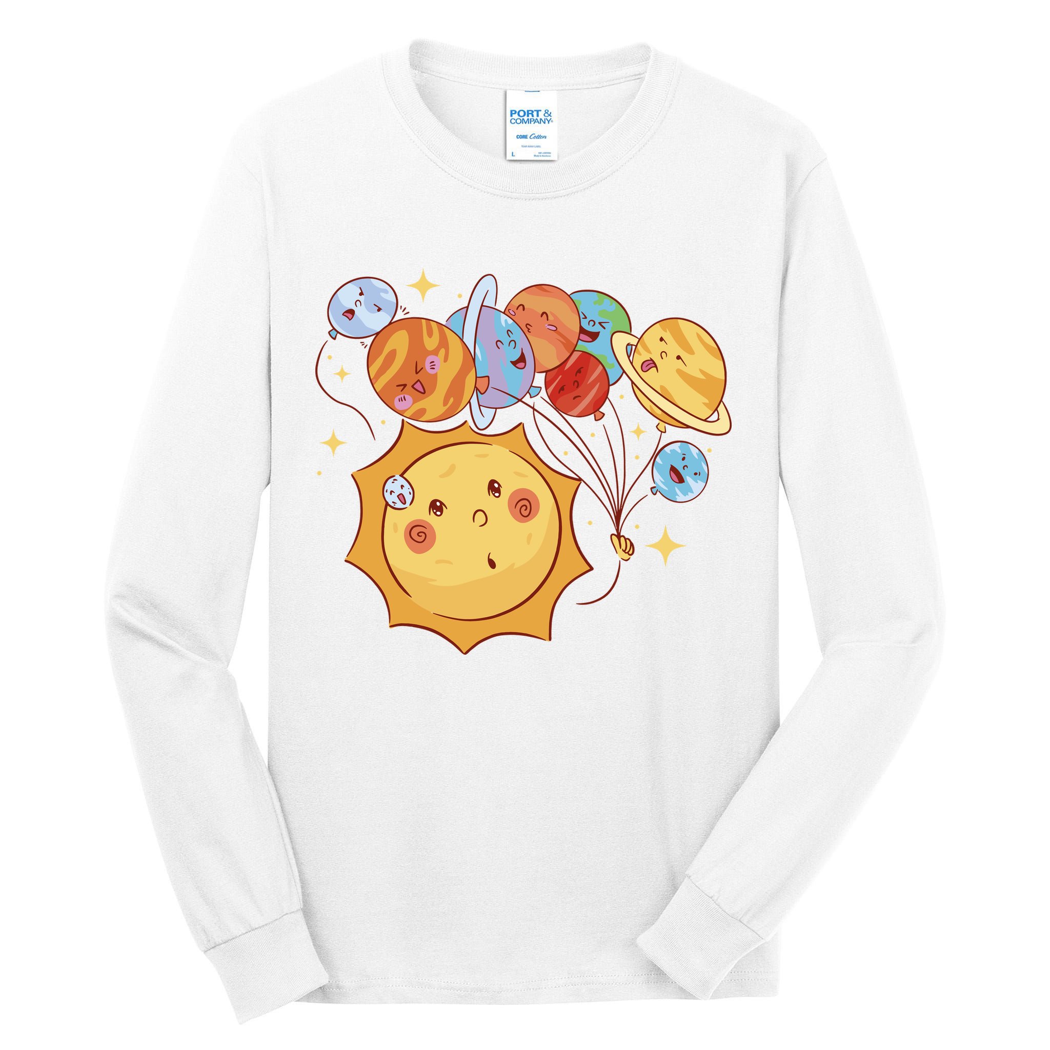 Sun And Planets Cute Galaxy Tall Long Sleeve T-Shirt