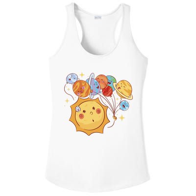 Sun And Planets Cute Galaxy Ladies PosiCharge Competitor Racerback Tank