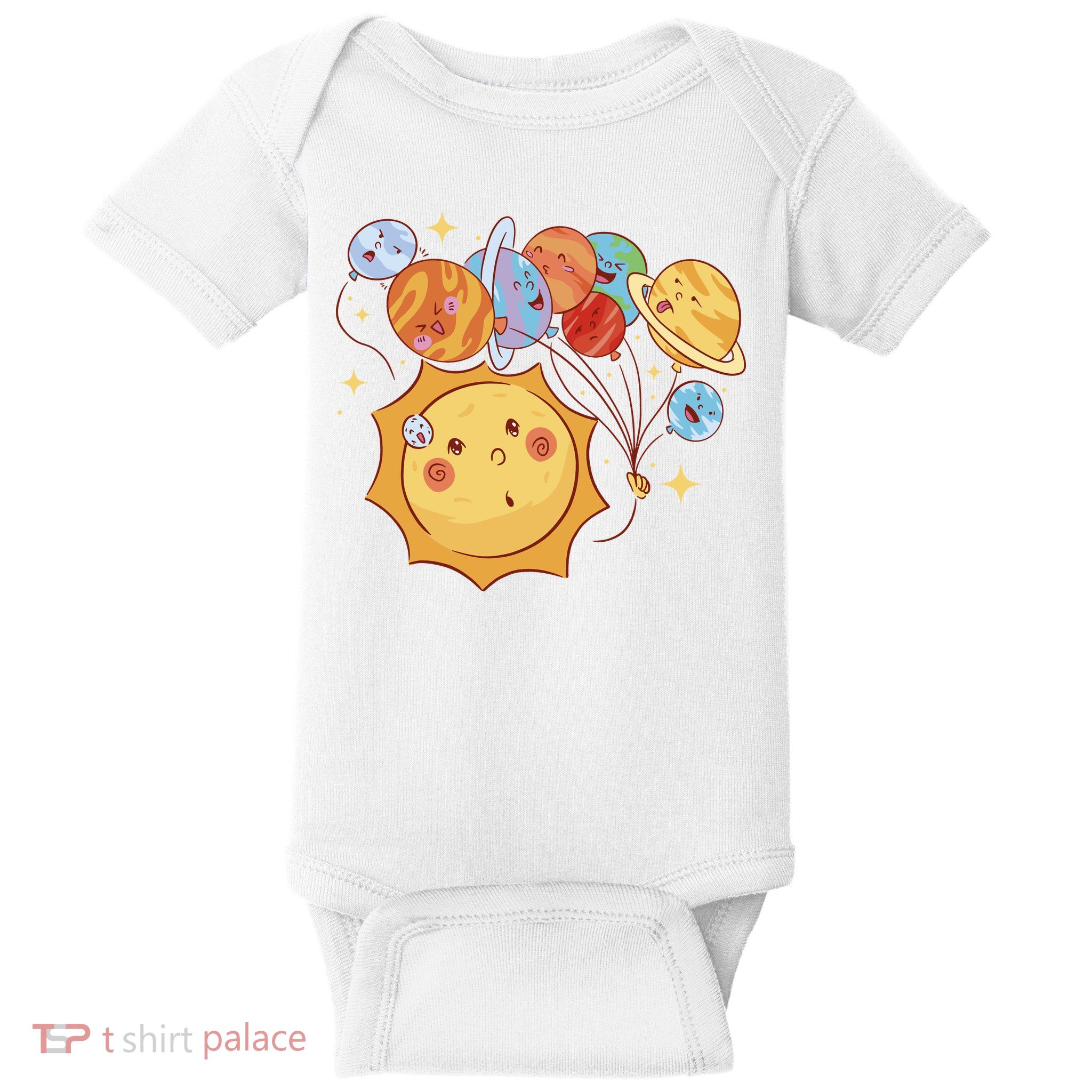 Sun And Planets Cute Galaxy Baby Bodysuit