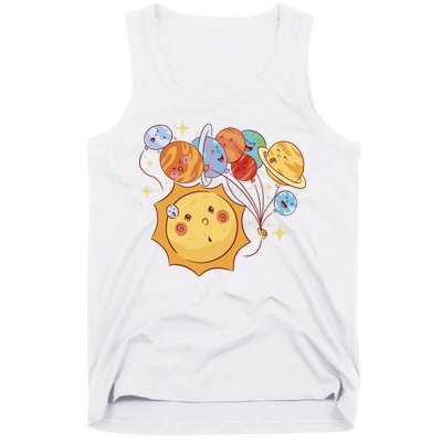 Sun And Planets Cute Galaxy Tank Top
