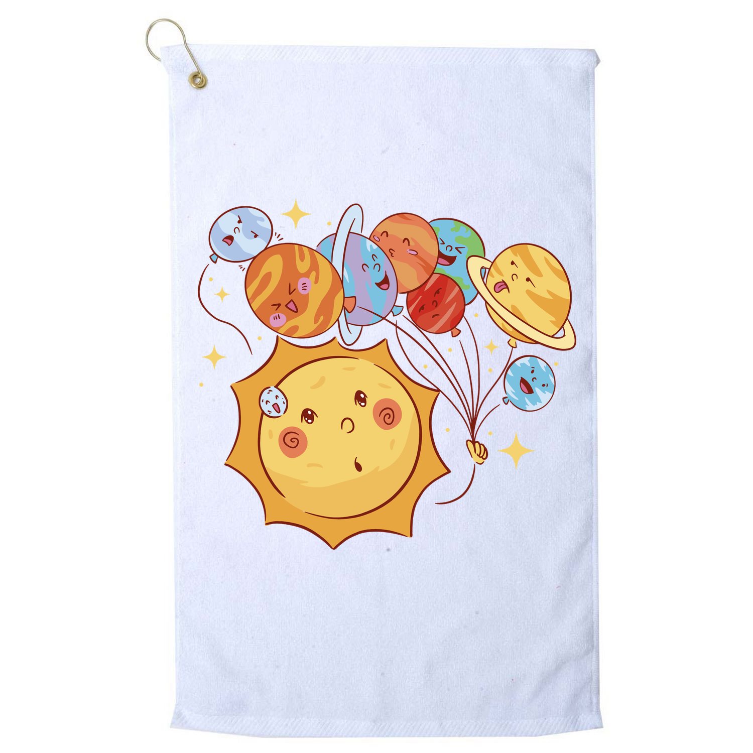 Sun And Planets Cute Galaxy Golf Towel