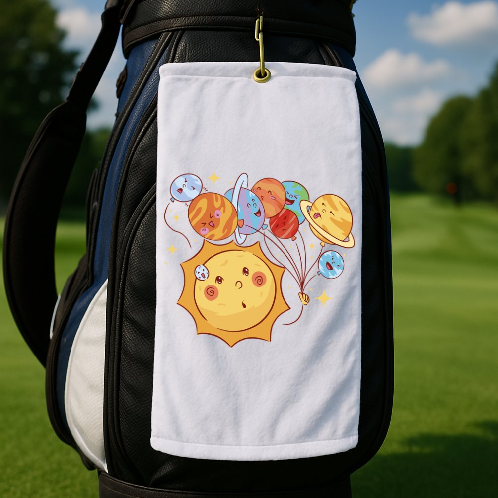 Sun And Planets Cute Galaxy Golf Towel