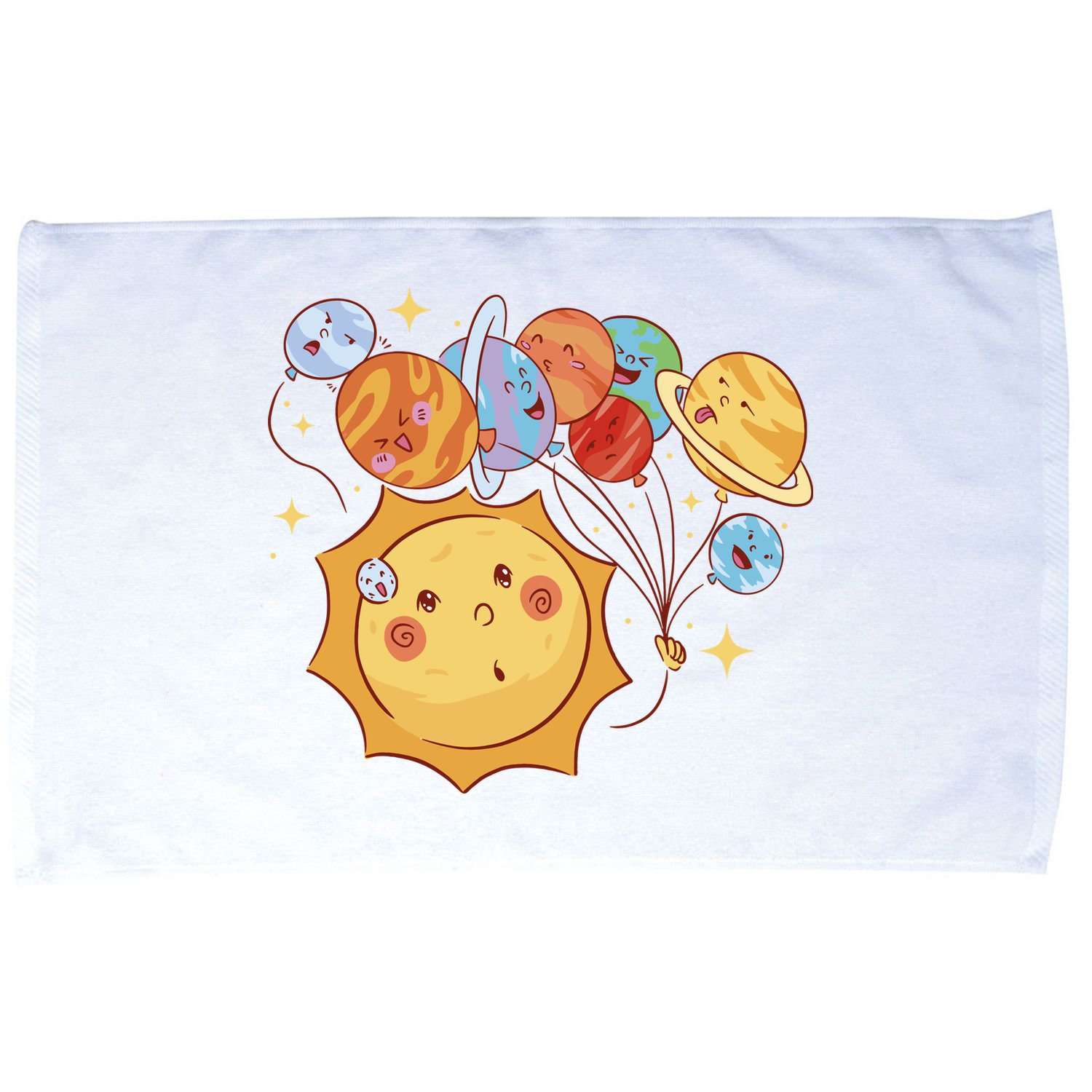 Sun And Planets Cute Galaxy Microfiber Hand Towel