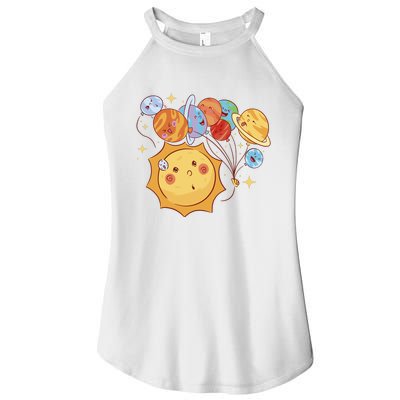 Sun And Planets Cute Galaxy Women’s Perfect Tri Rocker Tank