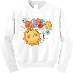 Sun And Planets Cute Galaxy Kids Sweatshirt