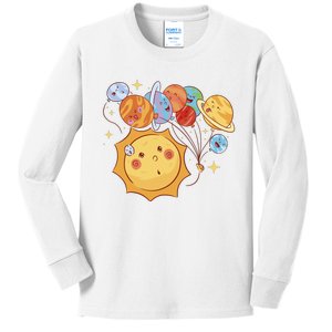 Sun And Planets Cute Galaxy Kids Long Sleeve Shirt