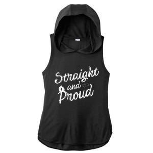 Straight And Proud Heterosexual Anti PC Funny Ladies PosiCharge Tri-Blend Wicking Draft Hoodie Tank