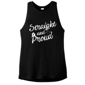 Straight And Proud Heterosexual Anti PC Funny Ladies PosiCharge Tri-Blend Wicking Tank