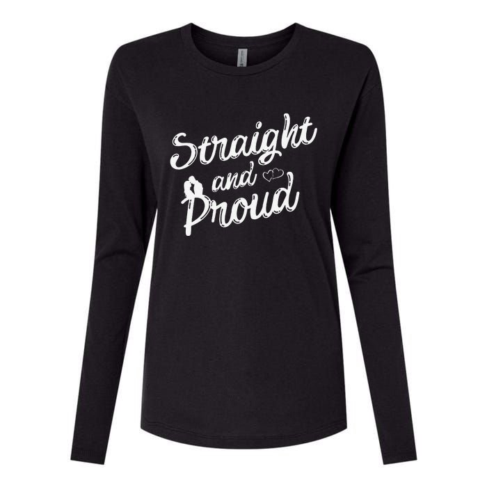 Straight And Proud Heterosexual Anti PC Funny Womens Cotton Relaxed Long Sleeve T-Shirt