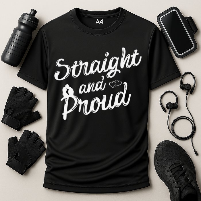 Straight And Proud Heterosexual Anti PC Funny Cooling Performance Crew T-Shirt