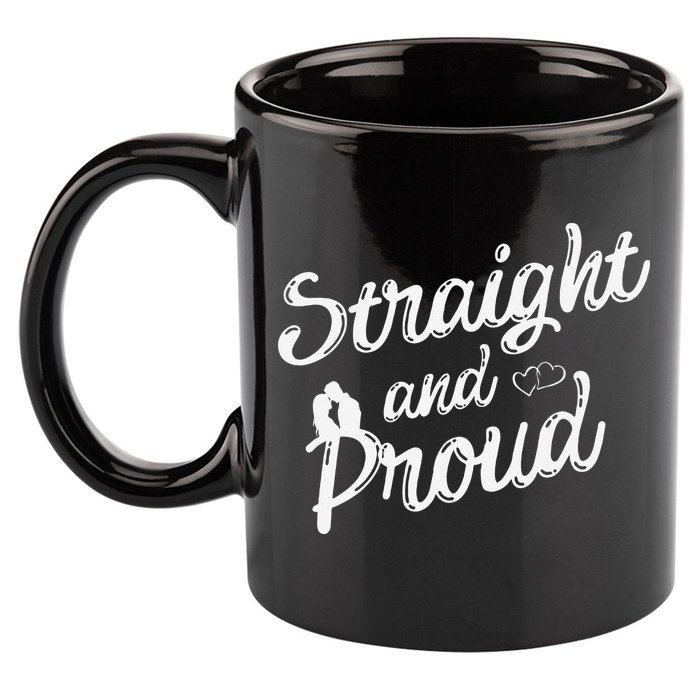 Straight And Proud Heterosexual Anti PC Funny 11oz C Handle Ceramic Mug