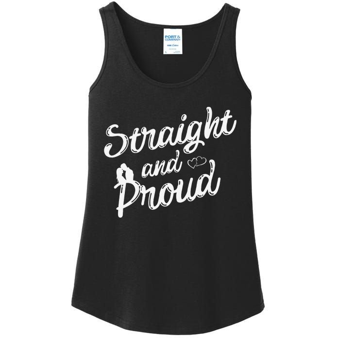 Straight And Proud Heterosexual Anti PC Funny Ladies Essential Tank