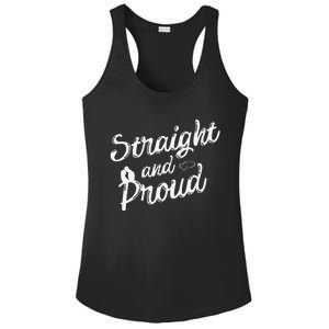 Straight And Proud Heterosexual Anti PC Funny Ladies PosiCharge Competitor Racerback Tank