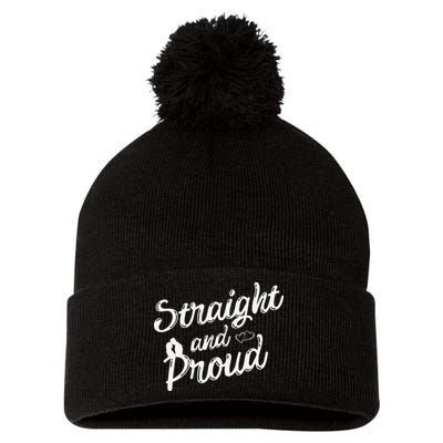 Straight And Proud Heterosexual Anti PC Funny Pom Pom 12in Knit Beanie