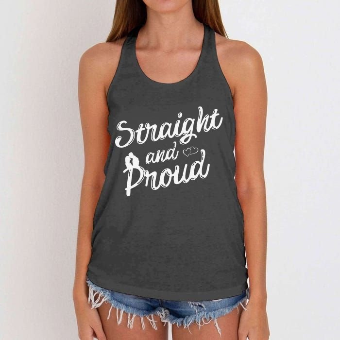 Straight And Proud Heterosexual Anti PC Funny Women's Knotted Racerback Tank