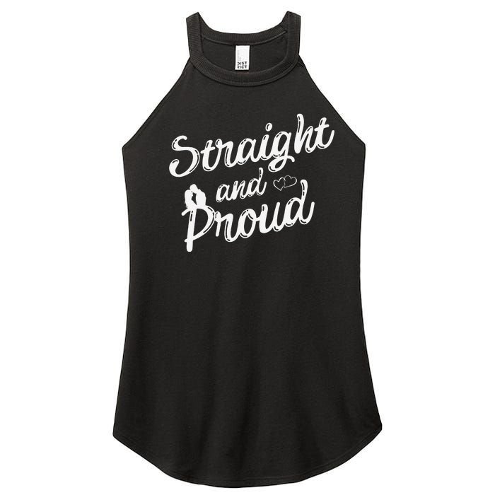 Straight And Proud Heterosexual Anti PC Funny Women's Perfect Tri Rocker Tank