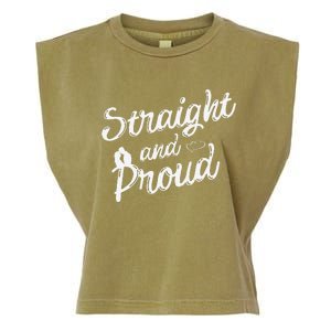 Straight And Proud Heterosexual Anti PC Funny Garment-Dyed Women's Muscle Tee