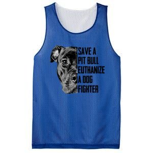 Save A Pitbull Euthanize A Dog Fighter Gift Mesh Reversible Basketball Jersey Tank