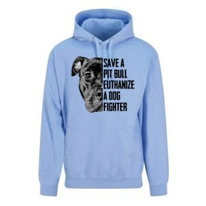 Save A Pitbull Euthanize A Dog Fighter Gift Unisex Surf Hoodie