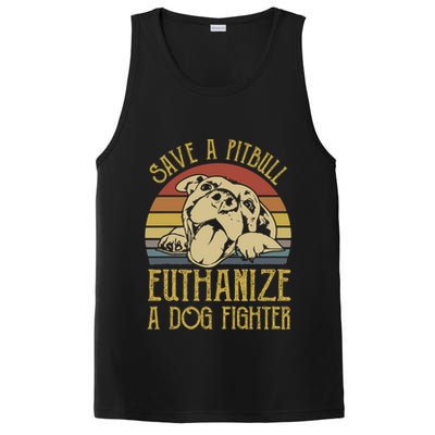 Save A Pitbull Euthanize A Dog Fighter Funny Gift Pitbull Lovers Gift PosiCharge Competitor Tank