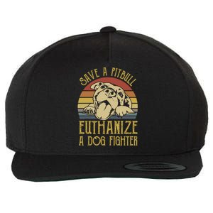 Save A Pitbull Euthanize A Dog Fighter Funny Gift Pitbull Lovers Gift Wool Snapback Cap