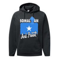 Somalian And Proud Love Somalia With Somalia Flag Fist Performance Fleece Hoodie