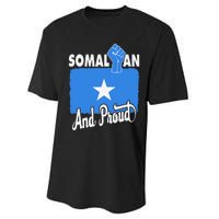 Somalian And Proud Love Somalia With Somalia Flag Fist Performance Sprint T-Shirt