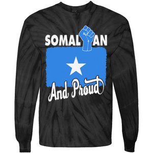 Somalian And Proud Love Somalia With Somalia Flag Fist Tie-Dye Long Sleeve Shirt