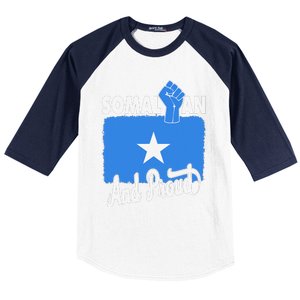 Somalian And Proud Love Somalia With Somalia Flag Fist Baseball Sleeve Shirt