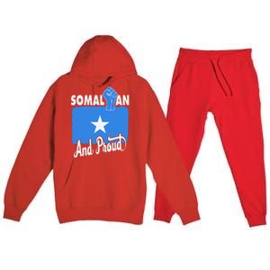 Somalian And Proud Love Somalia With Somalia Flag Fist Premium Hooded Sweatsuit Set