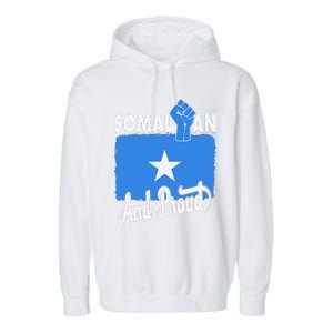 Somalian And Proud Love Somalia With Somalia Flag Fist Garment-Dyed Fleece Hoodie