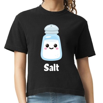 Salt And Pepper Matching Couple Halloween Best Friends Cute Gift Comfort Colors Boxy T-Shirt