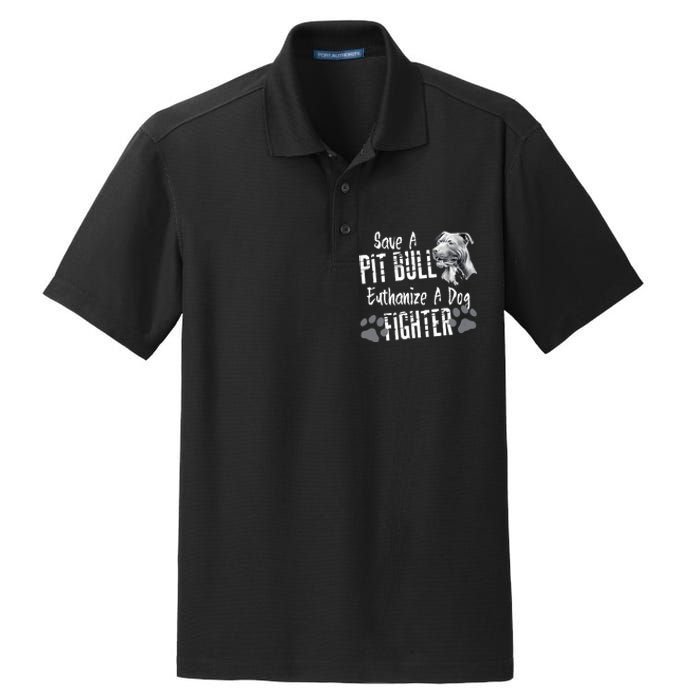 Save A Pitbull Euthanize A Dog Fighter Pit Bull Lover Gift Dry Zone Grid Polo