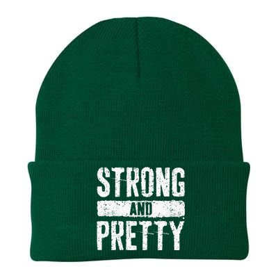 Strong And Pretty Strongman Gym Workout Knit Cap Winter Beanie