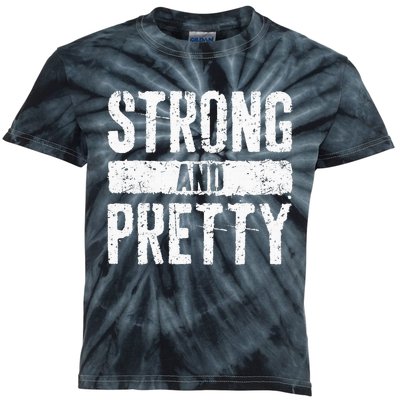 Strong And Pretty Strongman Gym Workout Kids Tie-Dye T-Shirt