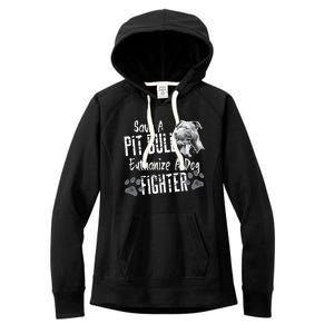 Save A Pitbull Euthanize A Dog Fighter Pit Bull Gift Women's Fleece Hoodie