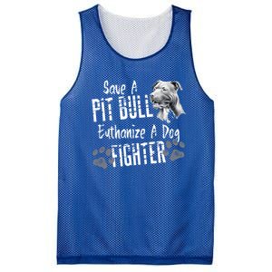 Save A Pitbull Euthanize A Dog Fighter Pit Bull Gift Mesh Reversible Basketball Jersey Tank