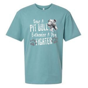 Save A Pitbull Euthanize A Dog Fighter Pit Bull Gift Sueded Cloud Jersey T-Shirt