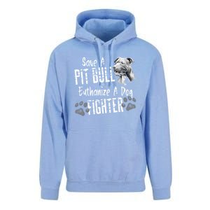 Save A Pitbull Euthanize A Dog Fighter Pit Bull Gift Unisex Surf Hoodie