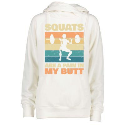 Squats Are Pain In My Butt For Bodybuilders Gift Womens Funnel Neck Pullover Hood