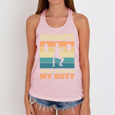 Squats Are Pain In My Butt For Bodybuilders Gift Women's Knotted Racerback Tank