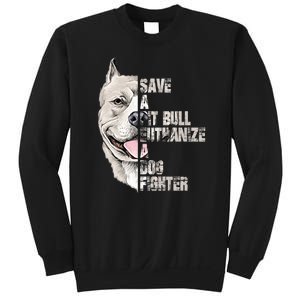 Save A Pitbull Euthanize A Dog Fighter Shirts Dogs Lover Gift Sweatshirt